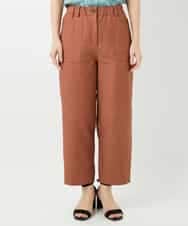 NHLGF89270 GIANNI LO GIUDICE(小さいサイズ)(メゾン ドゥ サンク) [日本製]リネンミックスシャンブレーストレッチパンツ オレンジ