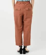 NHLGF89270 GIANNI LO GIUDICE(小さいサイズ)(メゾン ドゥ サンク) [日本製]リネンミックスシャンブレーストレッチパンツ オレンジ