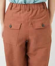 NHLGF89270 GIANNI LO GIUDICE(小さいサイズ)(メゾン ドゥ サンク) [日本製]リネンミックスシャンブレーストレッチパンツ オレンジ