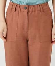 NHLGF89270 GIANNI LO GIUDICE(小さいサイズ)(メゾン ドゥ サンク) [日本製]リネンミックスシャンブレーストレッチパンツ オレンジ