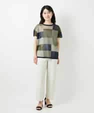 NHLGF89270 GIANNI LO GIUDICE(小さいサイズ)(メゾン ドゥ サンク) [日本製]リネンミックスシャンブレーストレッチパンツ オレンジ