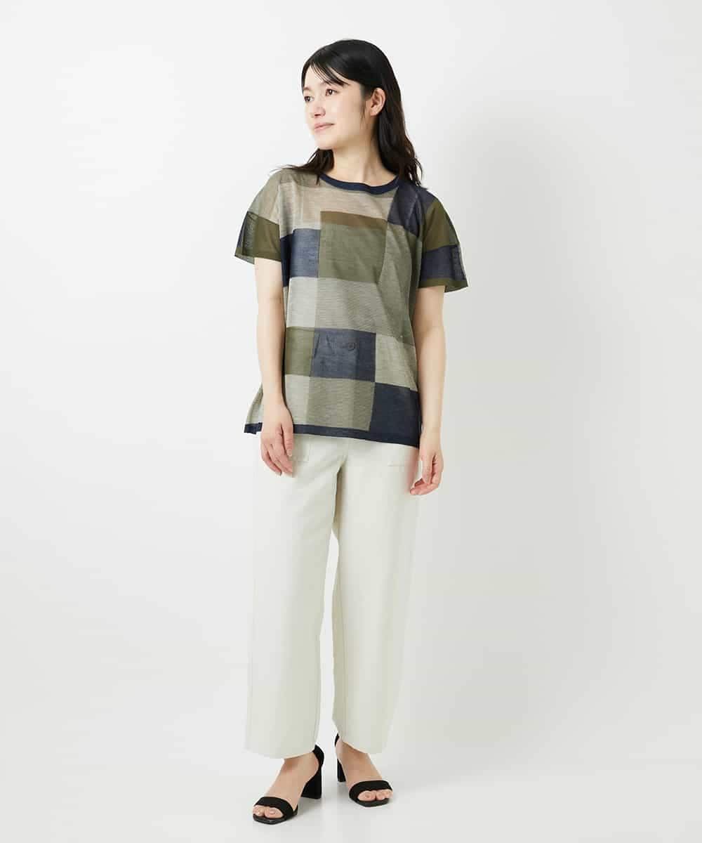 NHLGF89270 GIANNI LO GIUDICE(小さいサイズ)(メゾン ドゥ サンク) [日本製]リネンミックスシャンブレーストレッチパンツ オレンジ