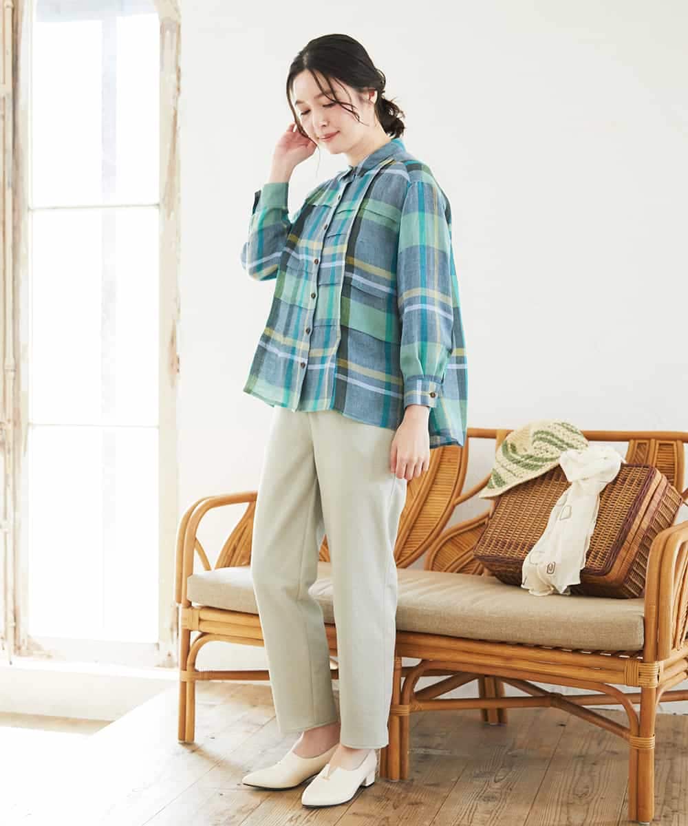 NHLGF90210 GIANNI LO GIUDICE(小さいサイズ)(メゾン ドゥ サンク) [日本製]オクタワルツカルゼテーパードパンツ ライトグレー
