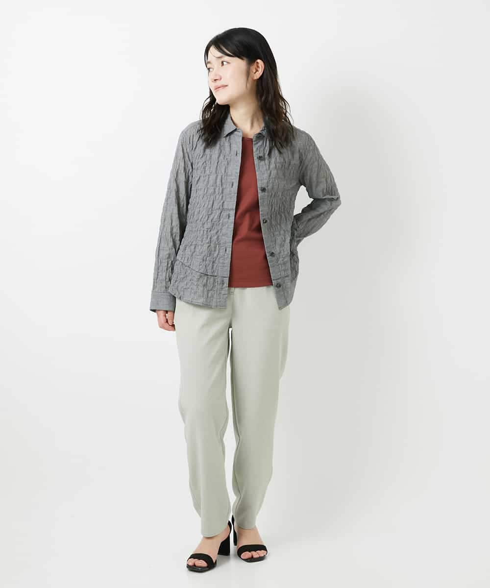 NHLGF90210 GIANNI LO GIUDICE(小さいサイズ)(メゾン ドゥ サンク) [日本製]オクタワルツカルゼテーパードパンツ ライトグレー