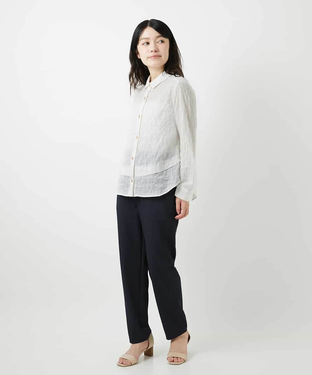 NHLGF90210 GIANNI LO GIUDICE(小さいサイズ)(メゾン ドゥ サンク) [日本製]オクタワルツカルゼテーパードパンツ ライトグレー