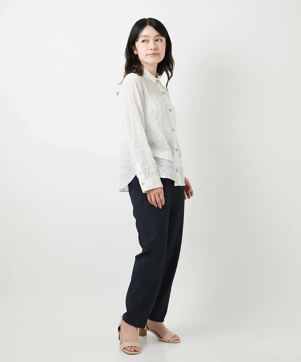 NHLGF90210 GIANNI LO GIUDICE(小さいサイズ)(メゾン ドゥ サンク) [日本製]オクタワルツカルゼテーパードパンツ ライトグレー