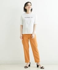 NHLGS01230 GIANNI LO GIUDICE(小さいサイズ)(メゾン ドゥ サンク) [日本製・多機能素材]麻調カルゼテーパードパンツ オレンジ