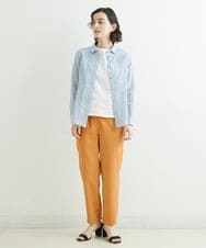 NHLGS01230 GIANNI LO GIUDICE(小さいサイズ)(メゾン ドゥ サンク) [日本製・多機能素材]麻調カルゼテーパードパンツ オレンジ