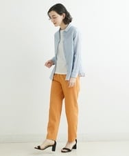 NHLGS01230 GIANNI LO GIUDICE(小さいサイズ)(メゾン ドゥ サンク) [日本製・多機能素材]麻調カルゼテーパードパンツ オレンジ