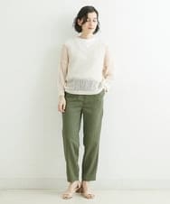 NHLGS01230 GIANNI LO GIUDICE(小さいサイズ)(メゾン ドゥ サンク) [日本製・多機能素材]麻調カルゼテーパードパンツ オレンジ