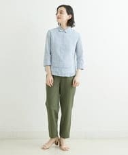 NHLGS01230 GIANNI LO GIUDICE(小さいサイズ)(メゾン ドゥ サンク) [日本製・多機能素材]麻調カルゼテーパードパンツ オレンジ