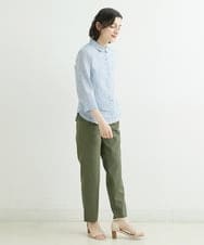 NHLGS01230 GIANNI LO GIUDICE(小さいサイズ)(メゾン ドゥ サンク) [日本製・多機能素材]麻調カルゼテーパードパンツ オレンジ