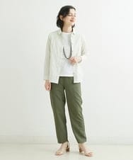 NHLGS01230 GIANNI LO GIUDICE(小さいサイズ)(メゾン ドゥ サンク) [日本製・多機能素材]麻調カルゼテーパードパンツ オレンジ