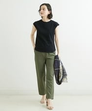 NHLGS01230 GIANNI LO GIUDICE(小さいサイズ)(メゾン ドゥ サンク) [日本製・多機能素材]麻調カルゼテーパードパンツ オレンジ