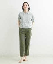 NHLGS01230 GIANNI LO GIUDICE(小さいサイズ)(メゾン ドゥ サンク) [日本製・多機能素材]麻調カルゼテーパードパンツ オレンジ