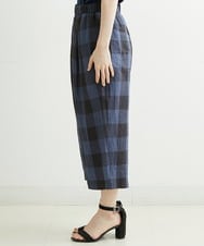 NHLGS10250 GIANNI LO GIUDICE(小さいサイズ)(メゾン ドゥ サンク) 先染めリネンブロックチェックパンツ ネイビー×ブラック