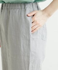 NHLGS44230 GIANNI LO GIUDICE(小さいサイズ)(メゾン ドゥ サンク) [洗える]リネンタンブラーテーパードパンツ グレー