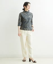 NHLGS44230 GIANNI LO GIUDICE(小さいサイズ)(メゾン ドゥ サンク) [洗える]リネンタンブラーテーパードパンツ グレー