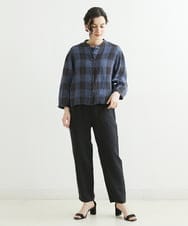 NHLGS44230 GIANNI LO GIUDICE(小さいサイズ)(メゾン ドゥ サンク) [洗える]リネンタンブラーテーパードパンツ グレー