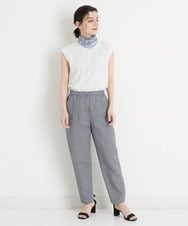 NHLGT30290 GIANNI LO GIUDICE(小さいサイズ)(メゾン ドゥ サンク) [セットアップ対応]リネンコットン千鳥柄パンツ ネイビー