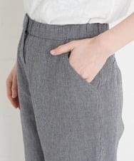 NHLGT30290 GIANNI LO GIUDICE(小さいサイズ)(メゾン ドゥ サンク) [セットアップ対応]リネンコットン千鳥柄パンツ ネイビー
