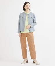 NHLGW33230 GIANNI LO GIUDICE(小さいサイズ)(メゾン ドゥ サンク) [日本製]ストレッチコットンカラーパンツ グリーン