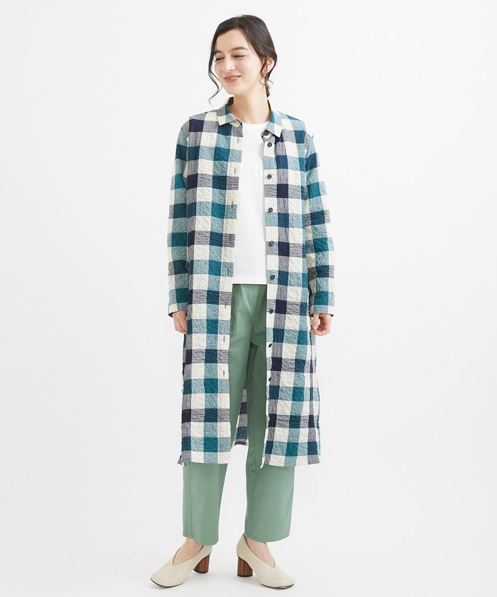 NHLGW33230 GIANNI LO GIUDICE(小さいサイズ)(メゾン ドゥ サンク) [日本製]ストレッチコットンカラーパンツ グリーン