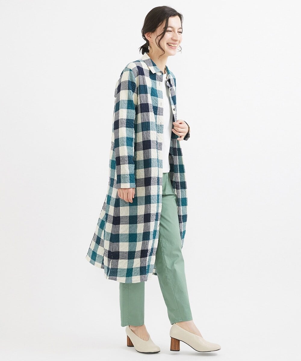 NHLGW33230 GIANNI LO GIUDICE(小さいサイズ)(メゾン ドゥ サンク) [日本製]ストレッチコットンカラーパンツ グリーン