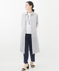 NHLGX87190 GIANNI LO GIUDICE(小さいサイズ)(メゾン ドゥ サンク) [日本製]麻調ツイルベイカーパンツ ブルー