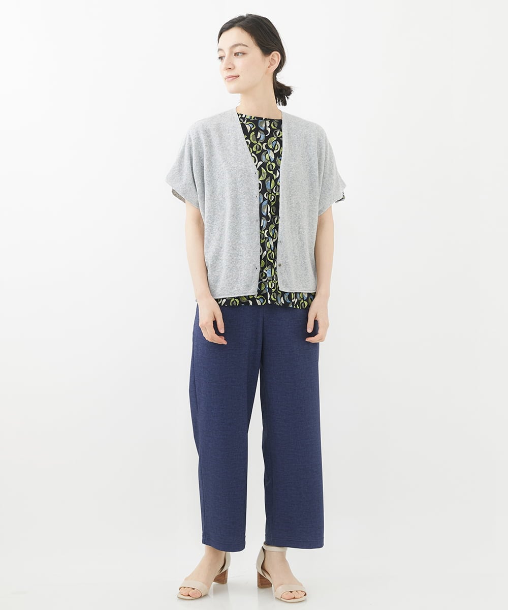 NHLGX87190 GIANNI LO GIUDICE(小さいサイズ)(メゾン ドゥ サンク) [日本製]麻調ツイルベイカーパンツ ブルー