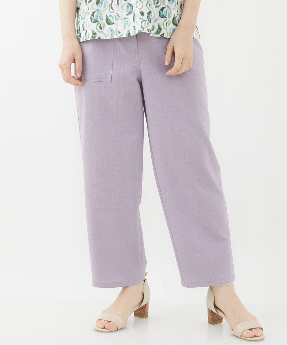 NHLGX87190 GIANNI LO GIUDICE(小さいサイズ)(メゾン ドゥ サンク) [日本製]麻調ツイルベイカーパンツ ブルー