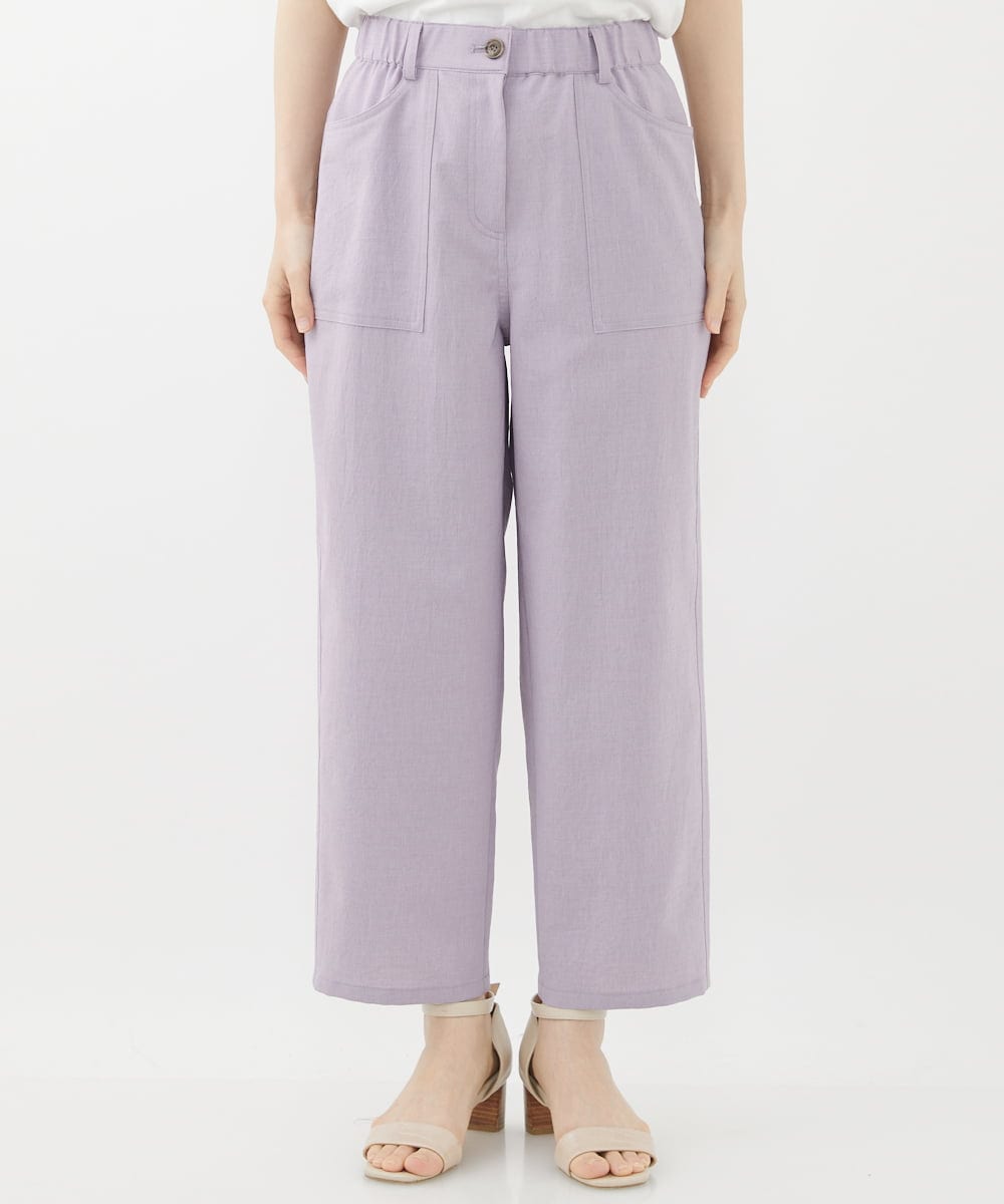 NHLGX87190 GIANNI LO GIUDICE(小さいサイズ)(メゾン ドゥ サンク) [日本製]麻調ツイルベイカーパンツ ブルー