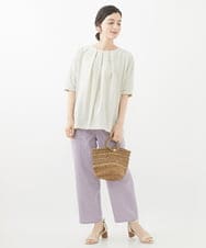 NHLGX87190 GIANNI LO GIUDICE(小さいサイズ)(メゾン ドゥ サンク) [日本製]麻調ツイルベイカーパンツ ブルー
