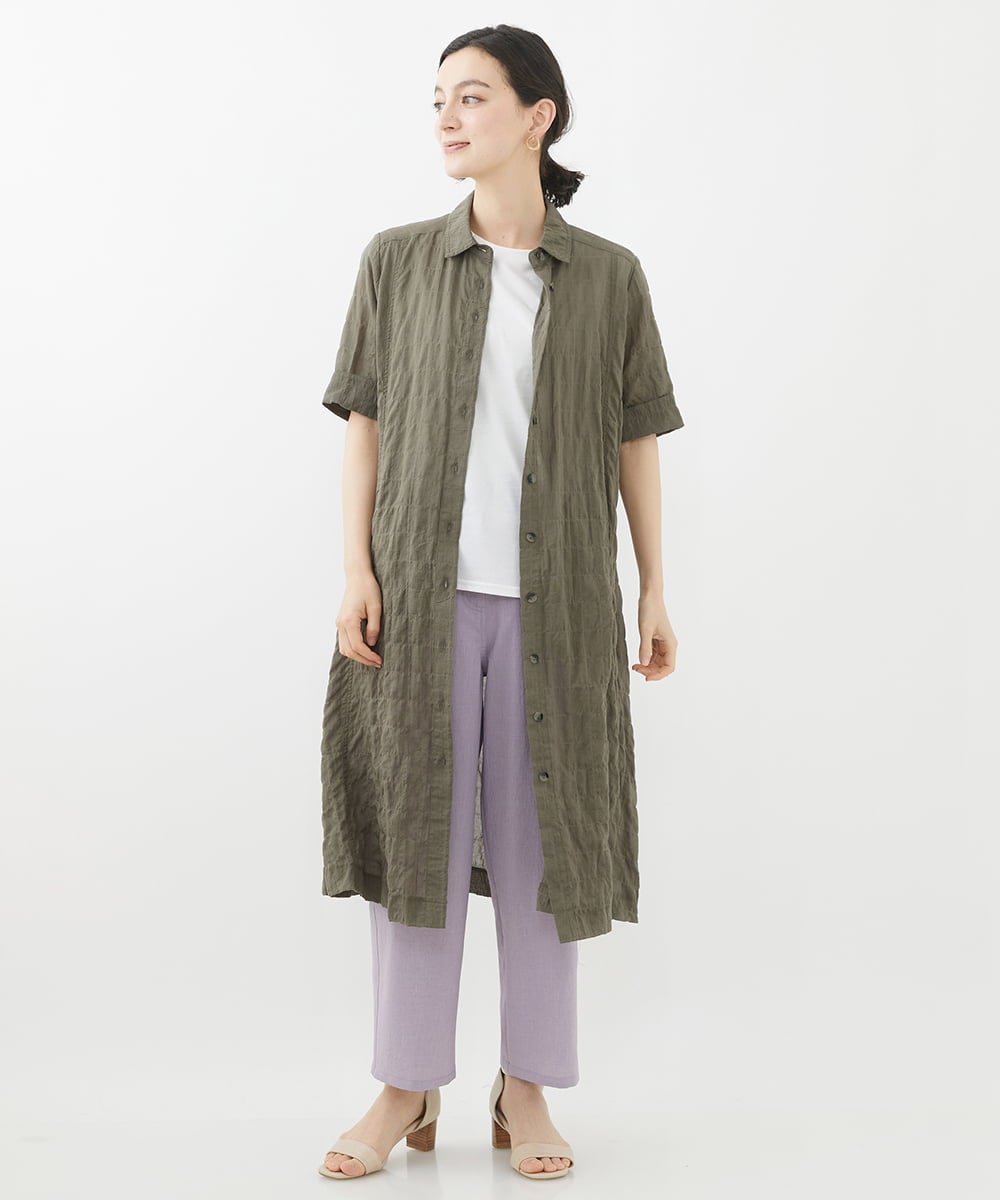 NHLGX87190 GIANNI LO GIUDICE(小さいサイズ)(メゾン ドゥ サンク) [日本製]麻調ツイルベイカーパンツ ブルー