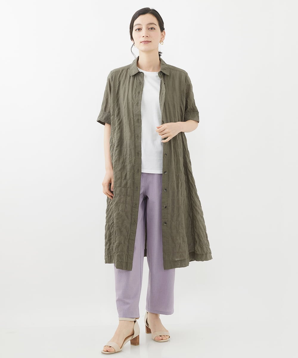 NHLGX87190 GIANNI LO GIUDICE(小さいサイズ)(メゾン ドゥ サンク) [日本製]麻調ツイルベイカーパンツ ブルー