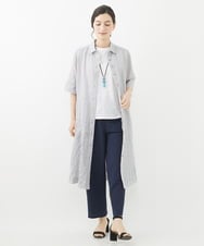 NHLGX87190 GIANNI LO GIUDICE(小さいサイズ)(メゾン ドゥ サンク) [日本製]麻調ツイルベイカーパンツ ブルー