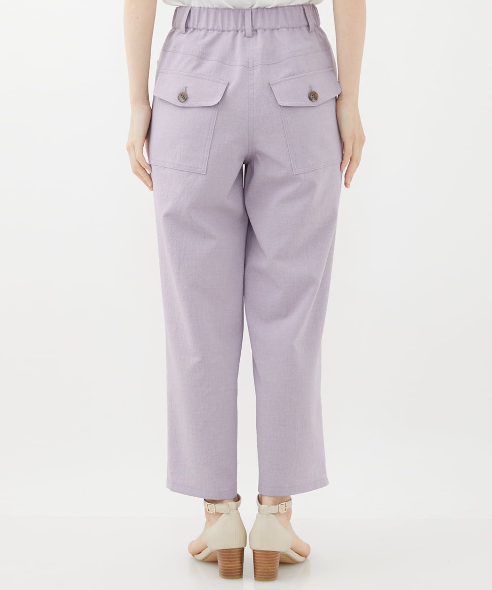 NHLGX87190 GIANNI LO GIUDICE(小さいサイズ)(メゾン ドゥ サンク) [日本製]麻調ツイルベイカーパンツ ブルー