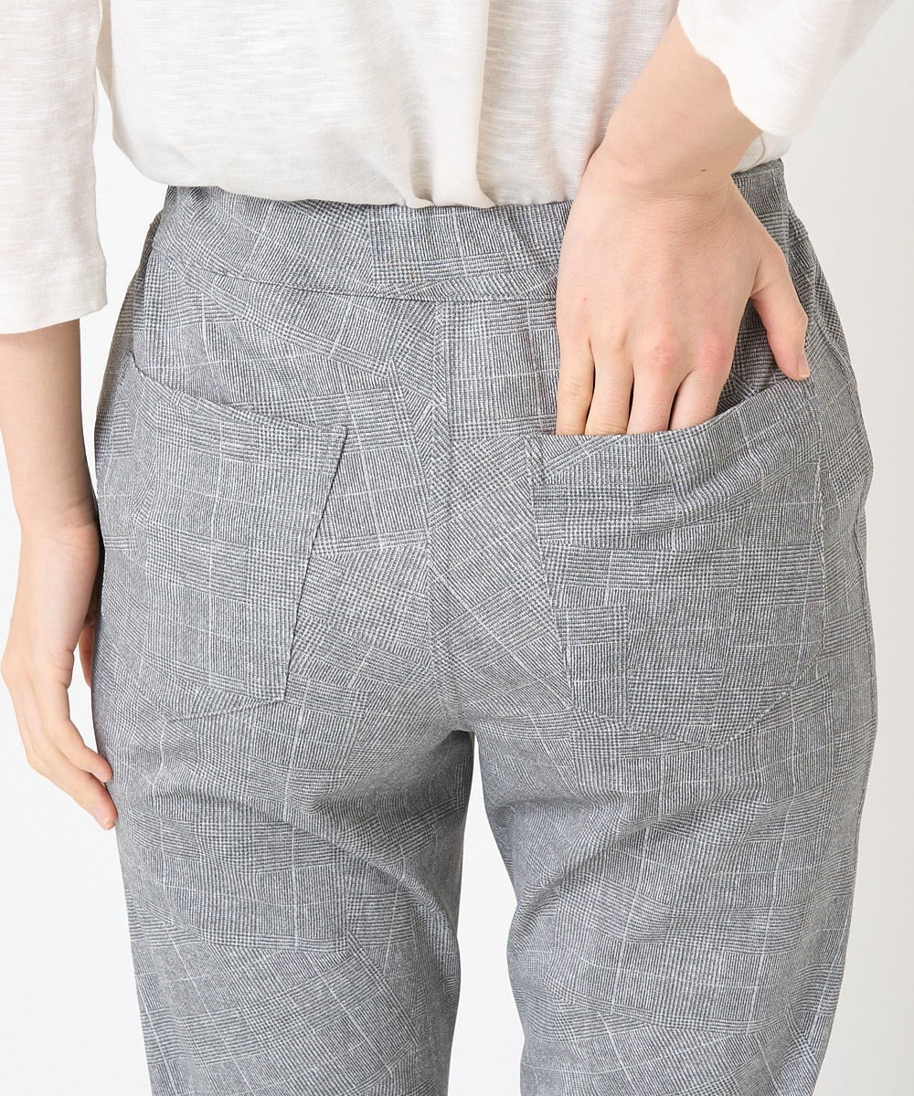 NHLGX89170 GIANNI LO GIUDICE(小さいサイズ)(メゾン ドゥ サンク) [日本製]パッチワークプリントハイテンションパンツ ライトグレー