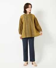 NHLHF81210 GIANNI LO GIUDICE(小さいサイズ)(メゾン ドゥ サンク) デニム調プリントハイテンションストレッチパンツ グレー
