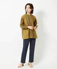 NHLHF81210 GIANNI LO GIUDICE(小さいサイズ)(メゾン ドゥ サンク) デニム調プリントハイテンションストレッチパンツ グレー