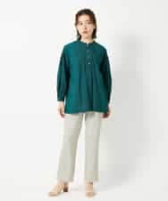 NHLHF81210 GIANNI LO GIUDICE(小さいサイズ)(メゾン ドゥ サンク) デニム調プリントハイテンションストレッチパンツ グレー