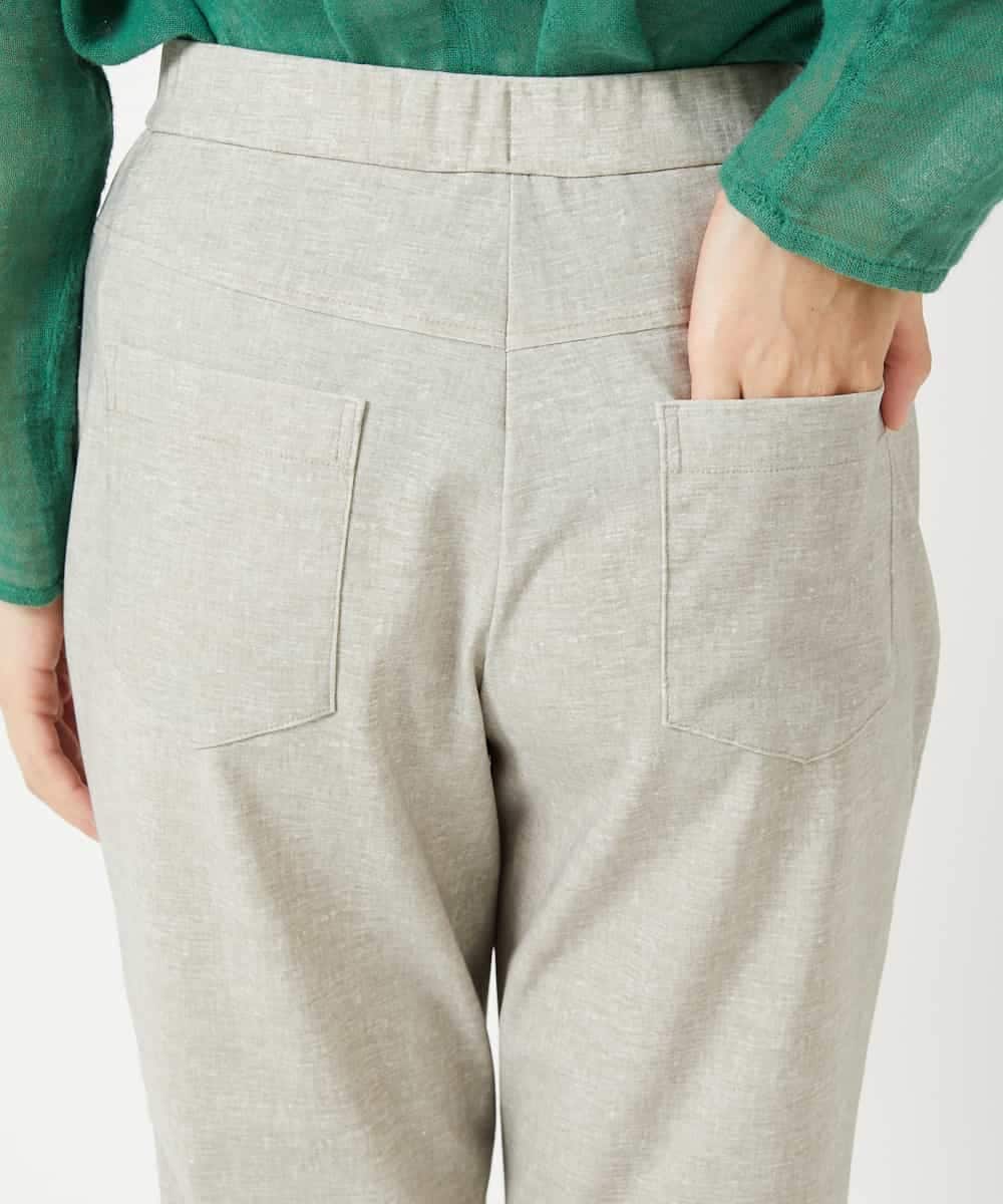NHLHF81210 GIANNI LO GIUDICE(小さいサイズ)(メゾン ドゥ サンク) デニム調プリントハイテンションストレッチパンツ グレー