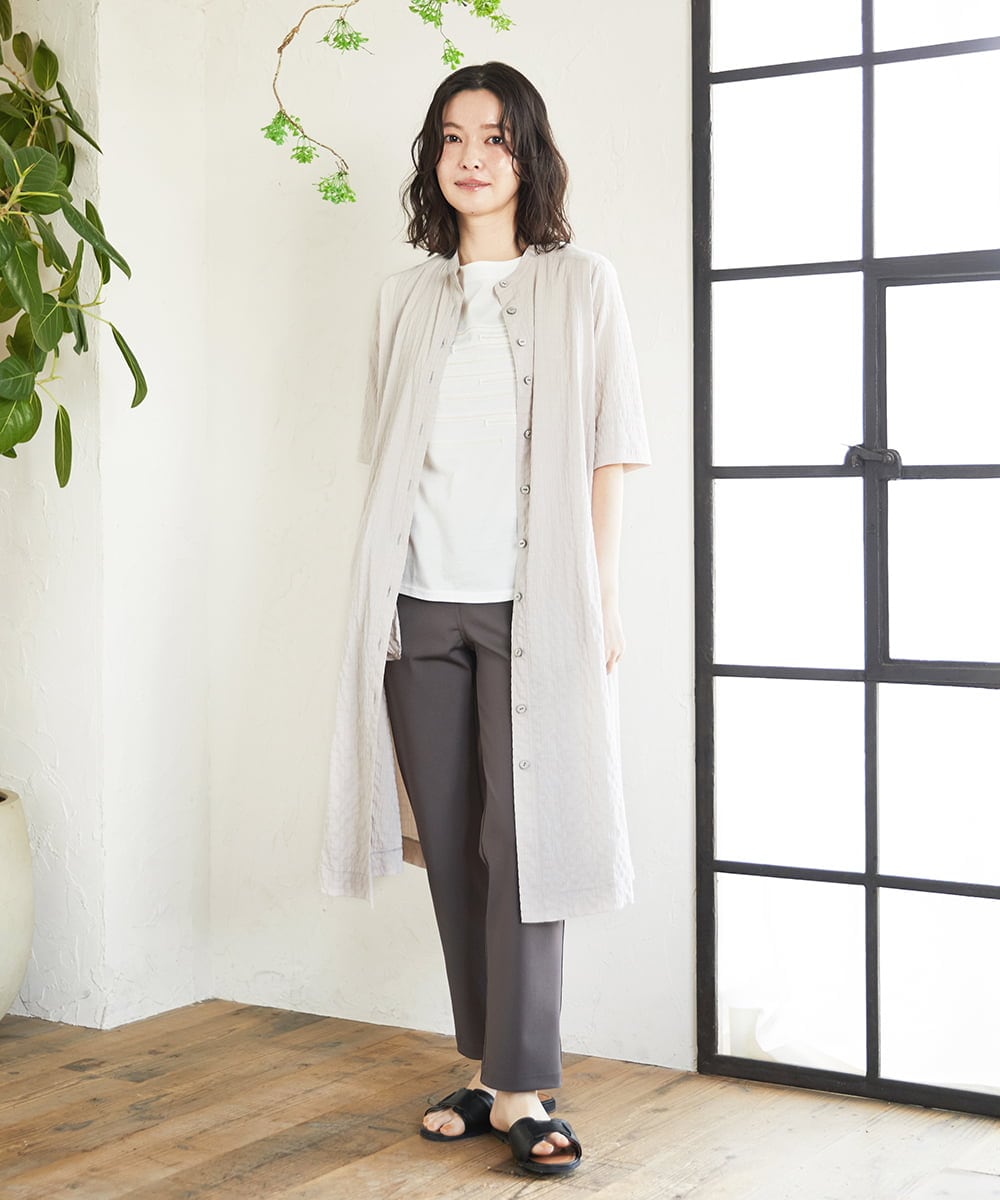 NHLHF82180 GIANNI LO GIUDICE(小さいサイズ)(メゾン ドゥ サンク) コットンハイテンション撥水ハイテンションストレッチパンツ ブラウン
