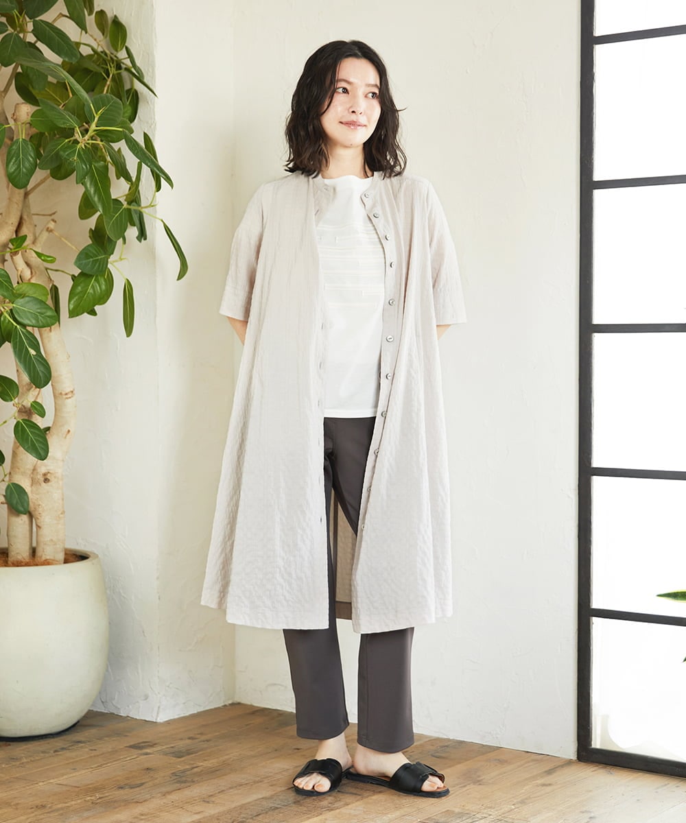 NHLHF82180 GIANNI LO GIUDICE(小さいサイズ)(メゾン ドゥ サンク) コットンハイテンション撥水ハイテンションストレッチパンツ ブラウン