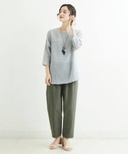 NHLHT01190 GIANNI LO GIUDICE(小さいサイズ)(メゾン ドゥ サンク) [日本製]クールタッチリネンパンツ カーキ
