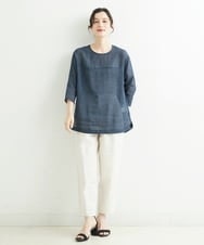 NHLHT01190 GIANNI LO GIUDICE(小さいサイズ)(メゾン ドゥ サンク) [日本製]クールタッチリネンパンツ カーキ