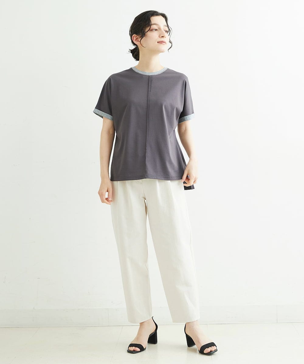 NHLHT01190 GIANNI LO GIUDICE(小さいサイズ)(メゾン ドゥ サンク) [日本製]クールタッチリネンパンツ カーキ