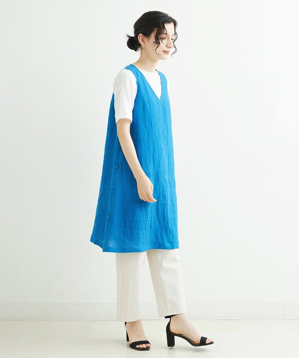 NHLHT01190 GIANNI LO GIUDICE(小さいサイズ)(メゾン ドゥ サンク) [日本製]クールタッチリネンパンツ カーキ