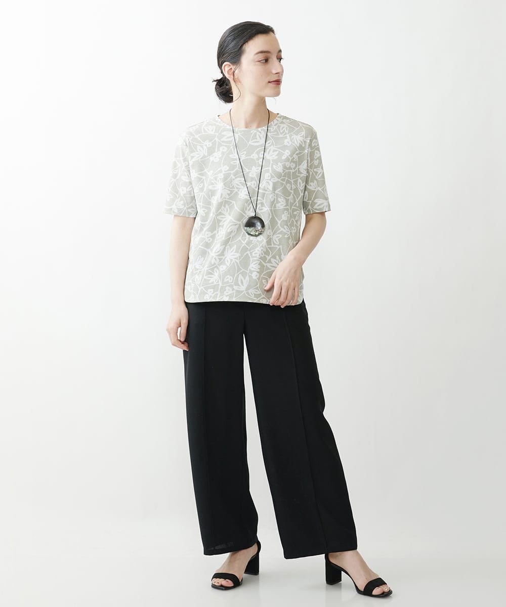 NHLJP20190 GIANNI LO GIUDICE(小さいサイズ)(メゾン ドゥ サンク) センタープレスストレートパンツ ベージュ