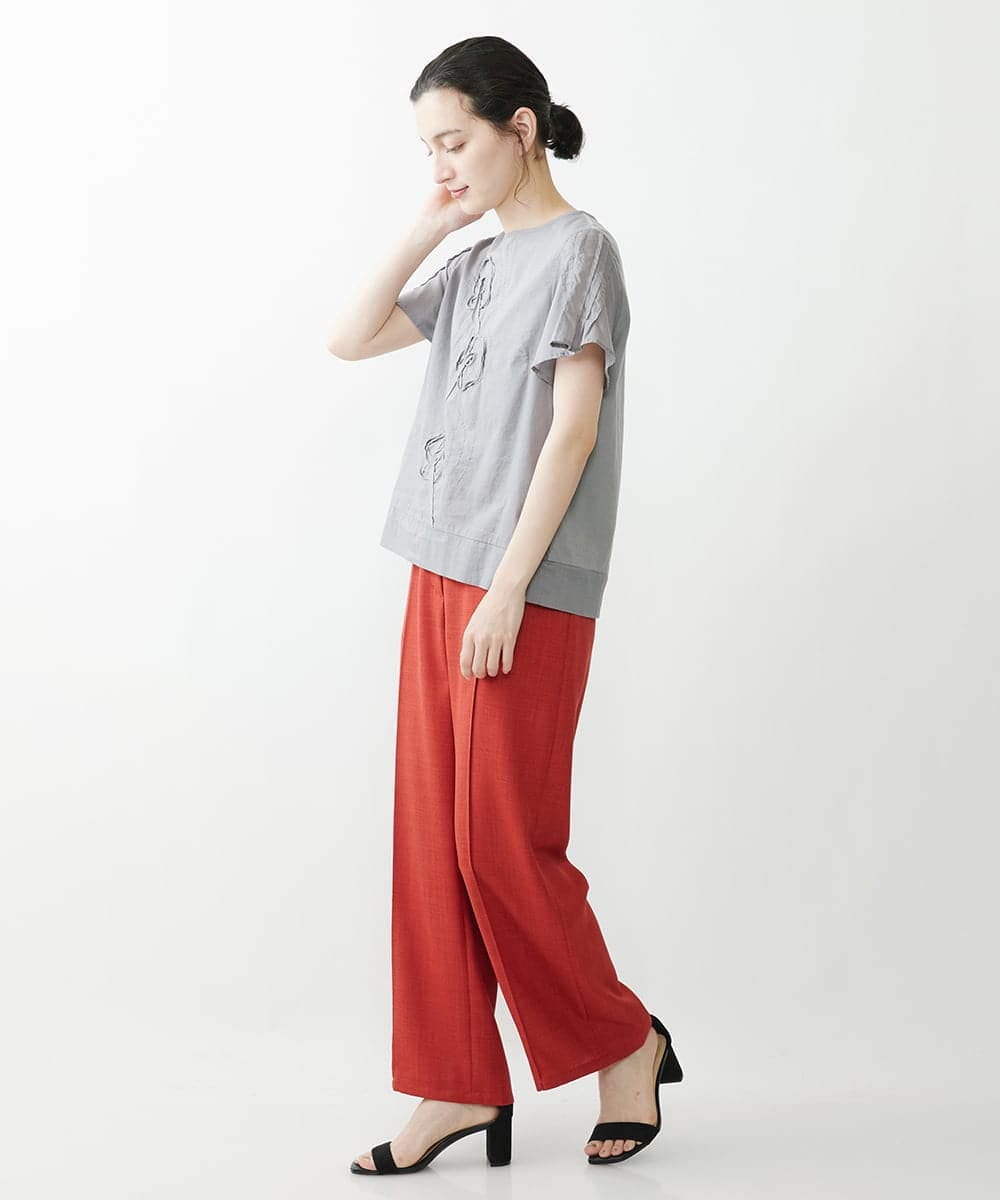 NHLJP20190 GIANNI LO GIUDICE(小さいサイズ)(メゾン ドゥ サンク) センタープレスストレートパンツ ベージュ